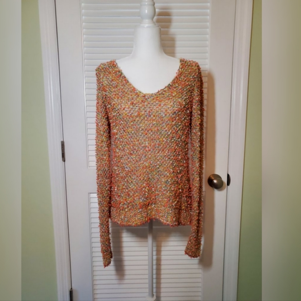Anthropologie Sweater MOTH Multicolor Pom Pom Size Small